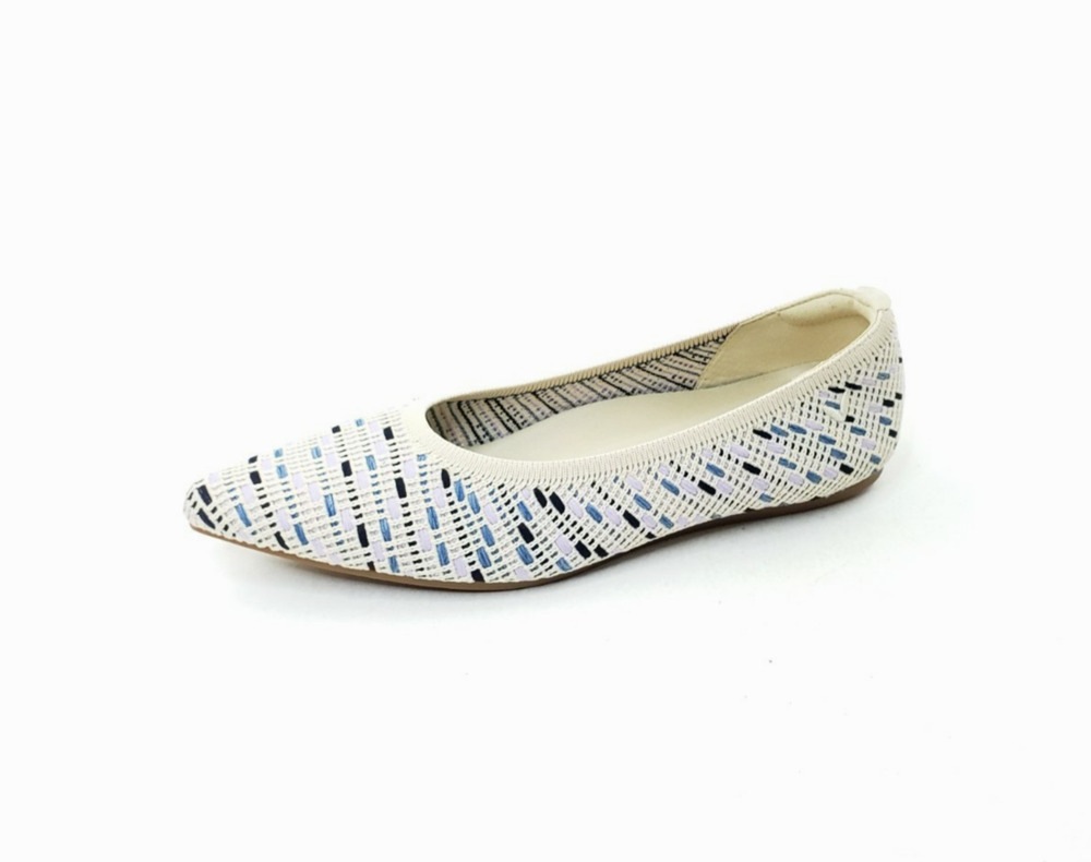 VIVAIA Aria 5 Womens Pointed Toe Ballet Flats Beige Multicolor Knit Size 7.5
